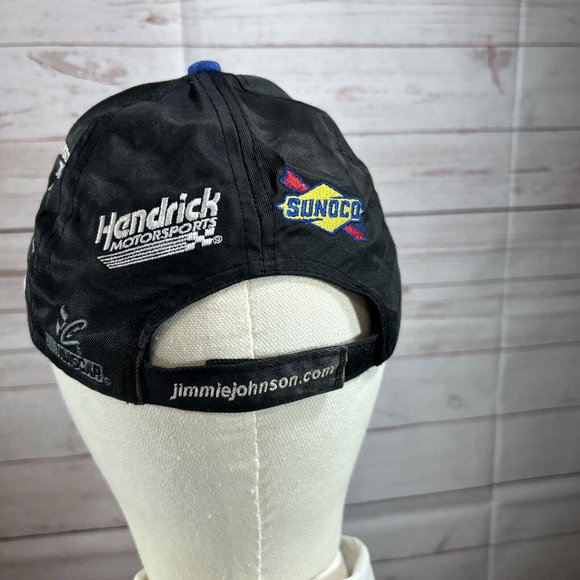 Chase Jimmy Johnson Racing NASCAR Hat Cap Lowes 48 Black Multi Patches strapBack - Picture 5 of 10